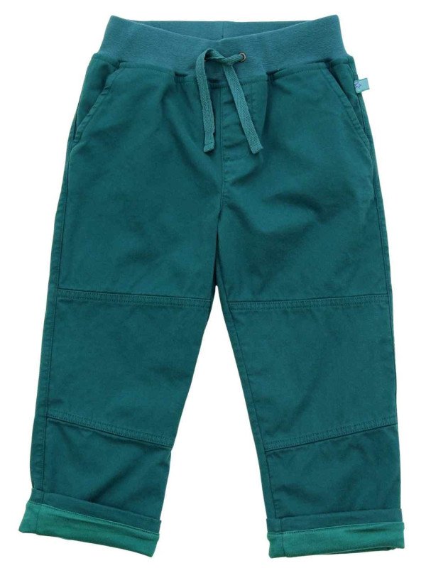 Enfant Terrible - Bio Kinder Stoffhose mit gedoppeltem Knie und Softbund, gefüttert, dark smaragd