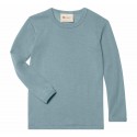 ENGEL - Bio Kinder Unterhemd langarm, Wolle/Seide, bergblau
