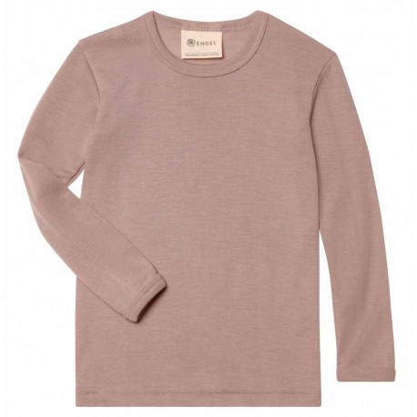 ENGEL - Bio Kinder Unterhemd langarm, Wolle/Seide, dustyrose