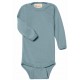 ENGEL - Bio Baby Body langarm, Wolle/Seide, bergblau