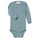 ENGEL - Bio Baby Body langarm, Wolle/Seide, bergblau