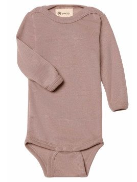 ENGEL - Bio Baby Body langarm, Wolle/Seide, dustyrose