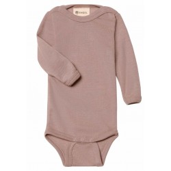 ENGEL - Bio Baby Body langarm, Wolle/Seide, dustyrose