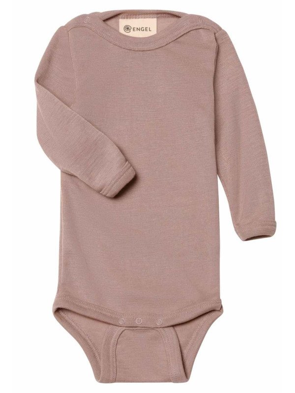 ENGEL - Bio Baby Body langarm, Wolle/Seide, dustyrose