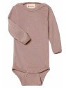 ENGEL - Bio Baby Body langarm, Wolle/Seide, dustyrose