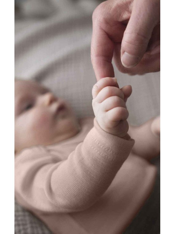 ENGEL - Bio Baby Body langarm, Wolle/Seide, dustyrose