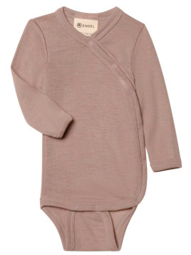 ENGEL - Bio Baby Wickelbody langarm, Wolle/Seide, dustyrose