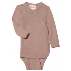 ENGEL - Bio Baby Wickelbody langarm, Wolle/Seide, dustyrose