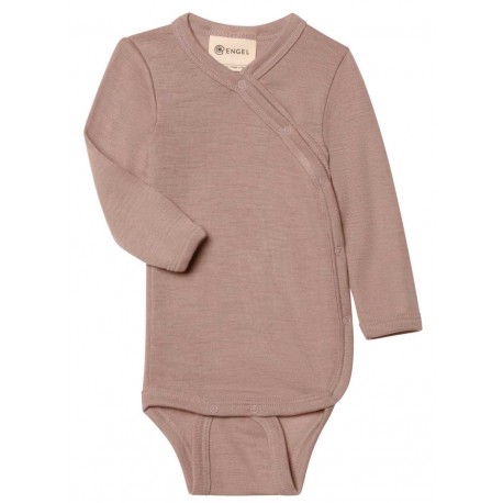 ENGEL - Bio Baby Wickelbody langarm, Wolle/Seide, dustyrose