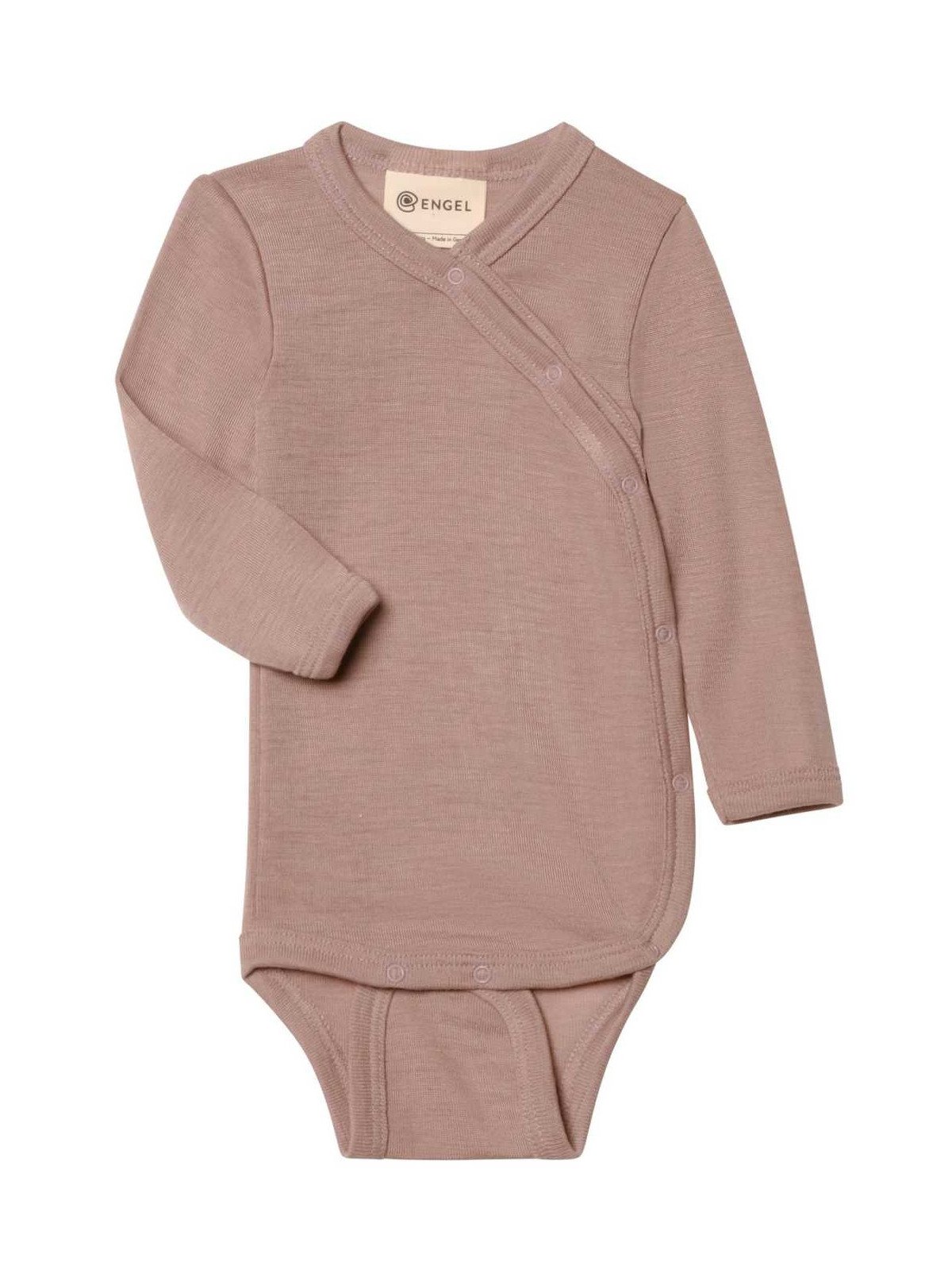 ENGEL - Bio Baby Wickelbody langarm, Wolle/Seide, dustyrose