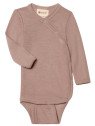 ENGEL - Bio Baby Wickelbody langarm, Wolle/Seide, dustyrose