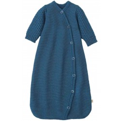 disana - Bio Baby Strick Schlafsack langarm, Wolle, taubenblau