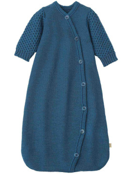 disana - Bio Baby Strick Schlafsack langarm, Wolle, taubenblau