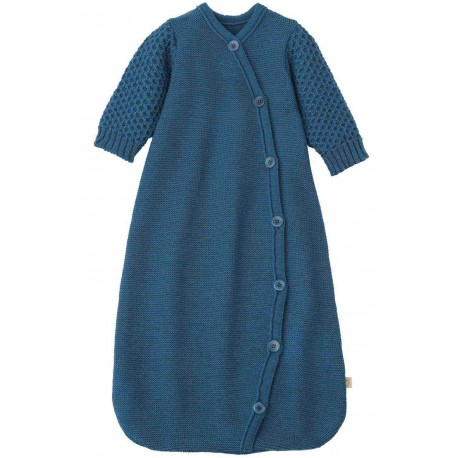 disana - Bio Baby Strick Schlafsack langarm, Wolle, taubenblau