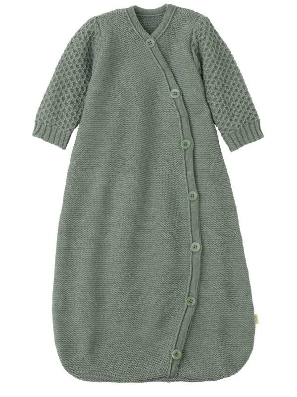 disana - Bio Baby Strick Schlafsack langarm, Wolle, jade