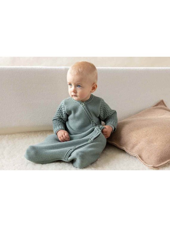 disana - Bio Baby Strick Schlafsack langarm, Wolle, jade