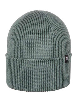 pure pure by BAUER - Bio Kinder Strick Beanie, Wolle/Seide/Baumwolle, salbei