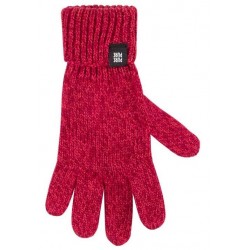pure pure by BAUER - Bio Kinder Fingerhandschuhe, Wolle/Seide/Baumwolle, himbeere