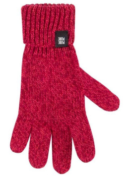 pure pure by BAUER - Bio Kinder Fingerhandschuhe, Wolle/Seide/Baumwolle, himbeere