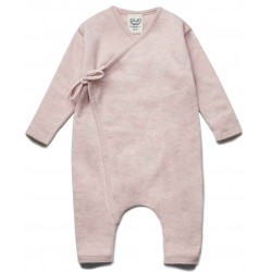 puri organic - Bio Baby Feinstrick Strampler zum Binden, Baumwolle/Seide, rose