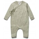 puri organic - Bio Baby Feinstrick Strampler zum Binden, Baumwolle/Seide, pistazie