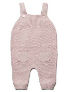 puri organic - Bio Baby Feinstrick Latzhose, Baumwolle/Seide, rose