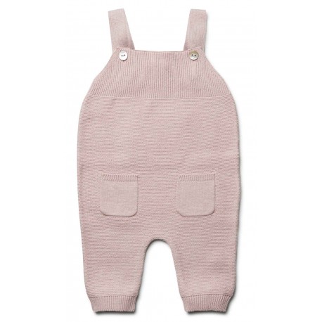 puri organic - Bio Baby Feinstrick Latzhose, Baumwolle/Seide, rose