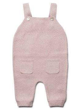 puri organic - Bio Baby Feinstrick Latzhose, Baumwolle/Seide, rose