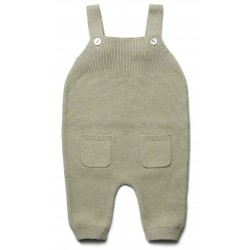 puri organic - Bio Baby Feinstrick Latzhose, Baumwolle/Seide, pistazie