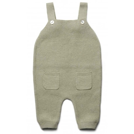 puri organic - Bio Baby Feinstrick Latzhose, Baumwolle/Seide, pistazie