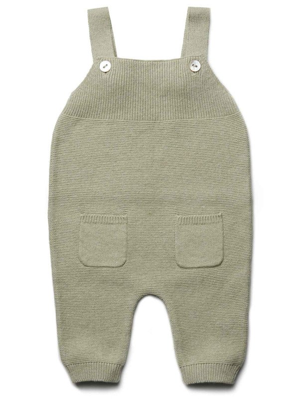 puri organic - Bio Baby Feinstrick Latzhose, Baumwolle/Seide, pistazie