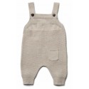 puri organic - Bio Baby Feinstrick Latzhose, Baumwolle/Wolle, oyster grey