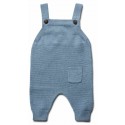 puri organic - Bio Baby Feinstrick Latzhose, Baumwolle/Wolle, rauchblau