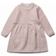 puri organic - Bio Baby Feinstrick Kleid mit Ajour-Muster, Baumwolle/Wolle, rose