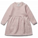 puri organic - Bio Baby Feinstrick Kleid mit Ajour-Muster, Baumwolle/Seide, rose