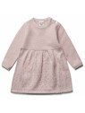 puri organic - Bio Baby Feinstrick Kleid mit Ajour-Muster, Baumwolle/Wolle, rose