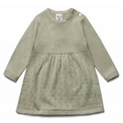 puri organic - Bio Baby Feinstrick Kleid mit Ajour-Muster, Baumwolle/Wolle, pistazie
