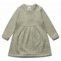 puri organic - Bio Baby Feinstrick Kleid mit Ajour-Muster, Baumwolle/Seide, pistazie