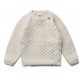 puri organic - Bio Baby Strickjacke mit Ajour, Baumwolle/Seide, ecru