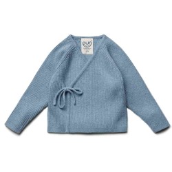 puri organic - Bio Baby Wickeljacke zum Binden, Baumwolle/Wolle, rauchblau