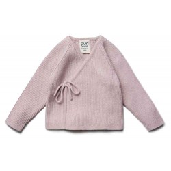 puri organic - Bio Baby Wickeljacke zum Binden, Baumwolle/Wolle, rosa