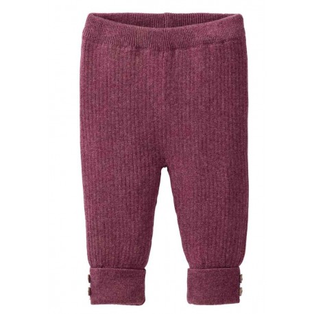 People Wear Organic - Bio Kinder Strick-Leggings, brombeer mélange