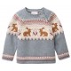 People Wear Organic - Bio Baby Strickpullover mit Hase und Blumen-Jacquardmuster