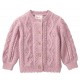 People Wear Organic - Bio Baby Strickjacke mit Zopfmuster, rosenholz