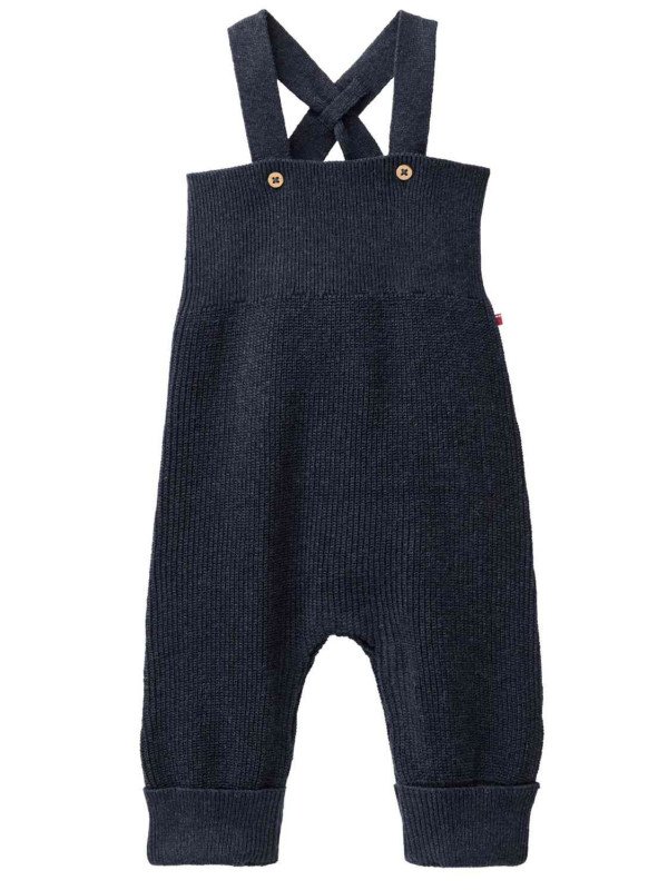 People Wear Organic - Bio Baby Strick-Latzhose, dunkelblau