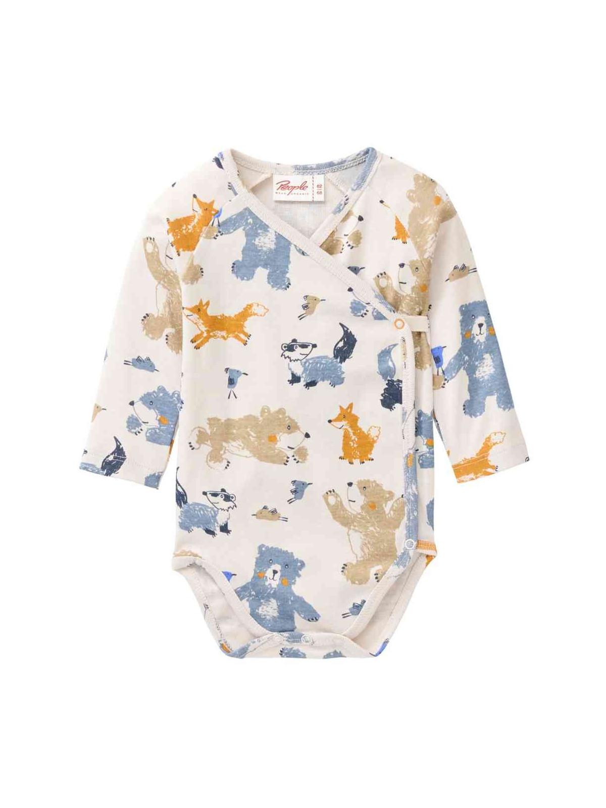 People Wear Organic - Bio Baby Wickelbody mit Waldtiere-Allover