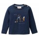 People Wear Organic - Bio Baby Langarmshirt mit Fuchs Familien-Druck, blau