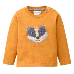 People Wear Organic - Bio Baby Langarmshirt mit Dachs-Druck