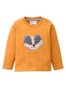 People Wear Organic - Bio Baby Langarmshirt mit Dachs-Druck