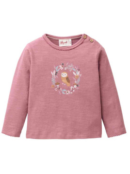 People Wear Organic - Bio Baby Langarmshirt mit Eulen-Druck